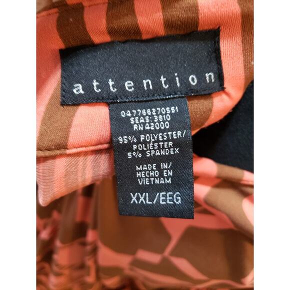 Attention Midi Dress Women XXL Multicolor Coral Honeycomb and Zebra Pattern - Picture 9 of 11